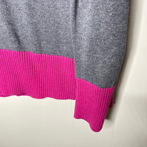 Eddie Bauer Mock Neck Colorblock Sweater Pink Gray Women's Size Large - Picture 5 of 6